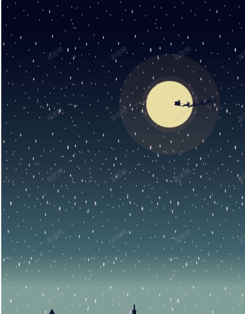 夜晚下雪的城市背景矢量图ai设计背景_新图网 https://ixintu.com 下雪 忧伤 房屋 月亮 海报 背景 风景 矢量图