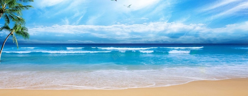 蓝色手绘眼镜蓝色海洋背景摄影图片