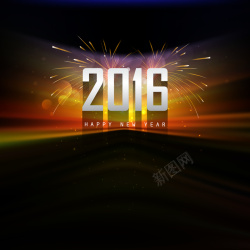 金色2016烟花背景图片2016炫彩背景矢量图高清图片