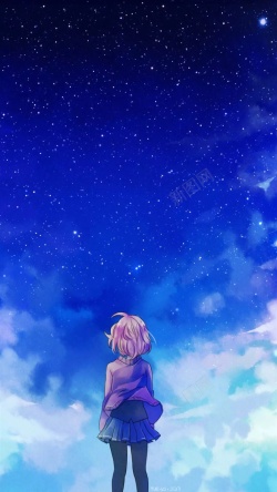 仰望星空的女孩仰望星空的女孩H5背景高清图片