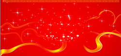 中国风大红喜庆婚床云纹飘带星光大红节庆banner背景高清图片