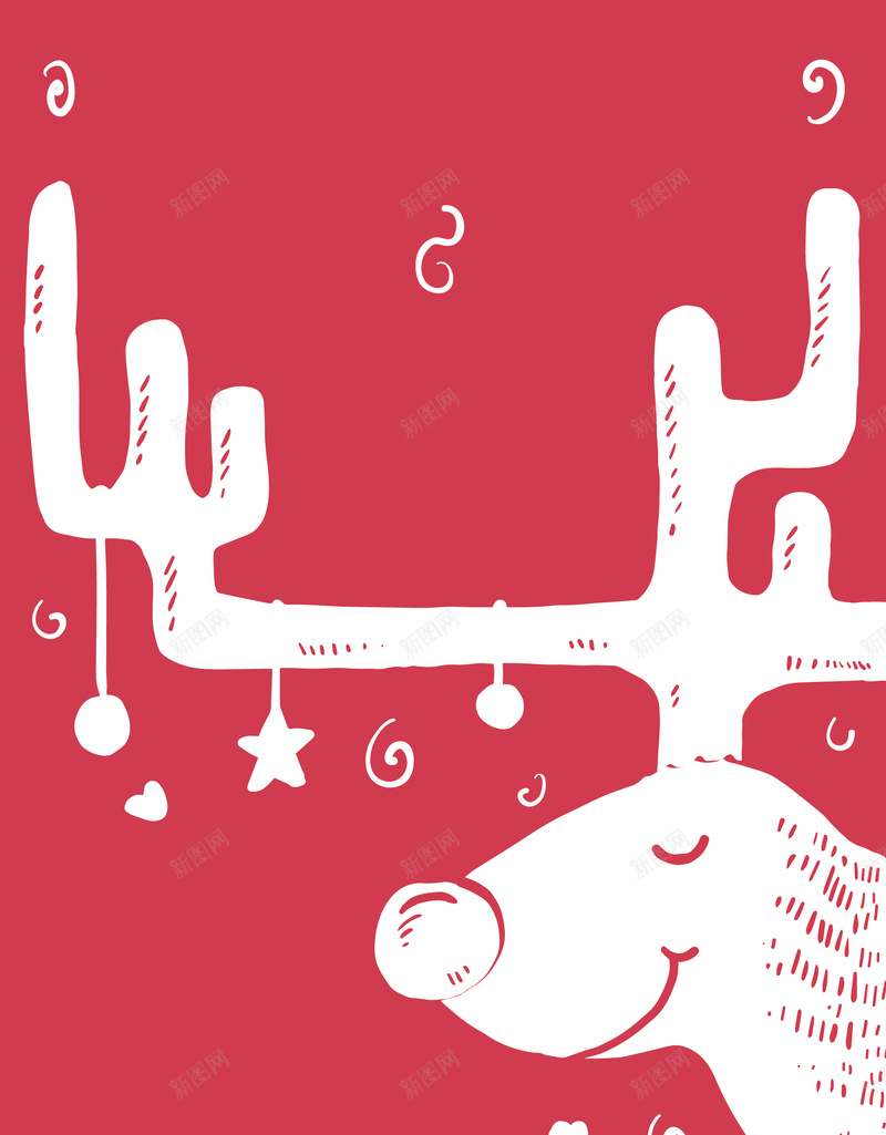 手绘圣诞节促销海报背景矢量图ai设计背景_新图网 https://ixintu.com 卡通 圣诞 手绘 温暖 童趣 红色 麋鹿 矢量图