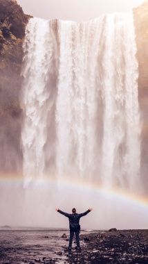 彩虹瀑布H5背景背景