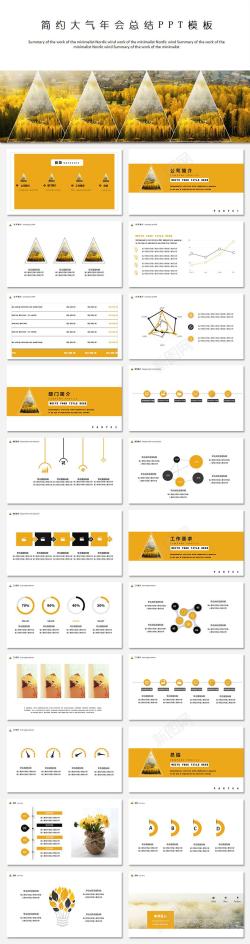 模特ppt模板黄色简约大气年会总结PPT模板