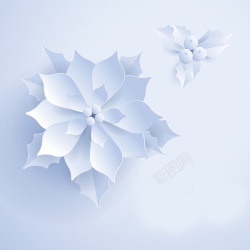 瑞雪迎春3D立体剪纸花朵喜庆春节瑞雪兆丰年海报矢量图高清图片