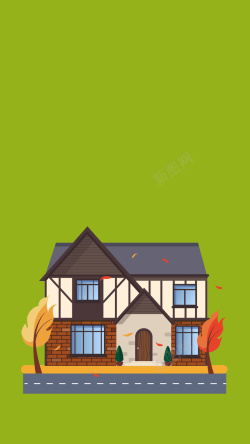 二层别墅CAD卡通房子建筑插画矢量图高清图片
