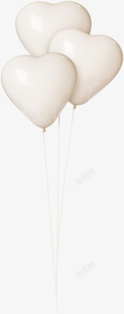 白色爱心爱心桃气球高清图片