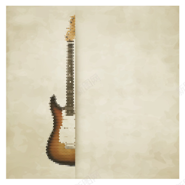 吉他音乐海报矢量图背景
