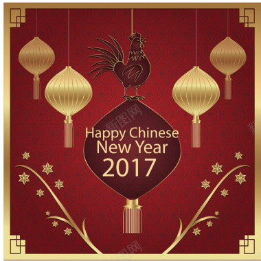 2017新年海报背景矢量图背景