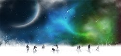星空下的星空下的雪地背景高清图片