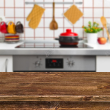 木板桌子厨具背景图背景