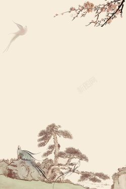 竹菊中国风梅兰竹菊装饰画高清图片