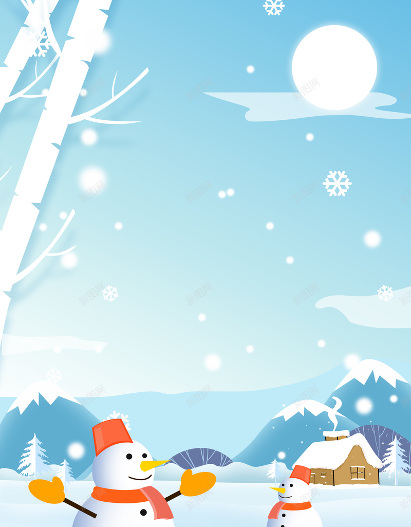卡通冬季雪天背景图背景图片免费下载 素材7qjvapjev 新图网