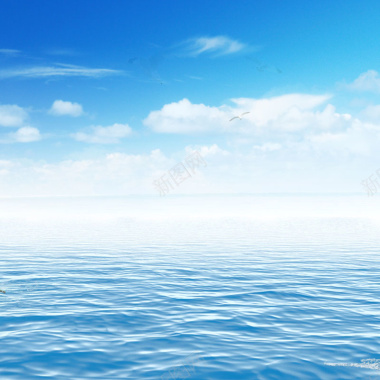 蓝天白云海洋背景摄影图片
