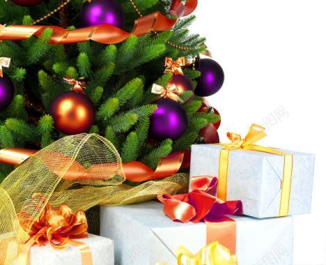 圣诞树和礼物背景