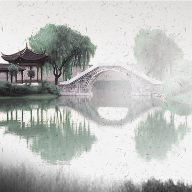 水墨画场景背景