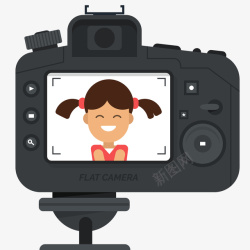 专业摄影招生手绘相机里的小女孩高清图片