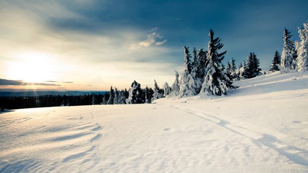 蓝天下漂亮的雪景jpg设计背景_新图网 https://ixintu.com 漂亮 蓝天 雪景