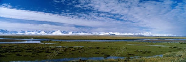 蓝天雪山绿野海报背景图背景