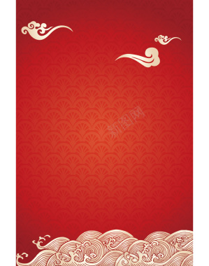 中国风传统元素红色喜庆平面广告矢量图背景