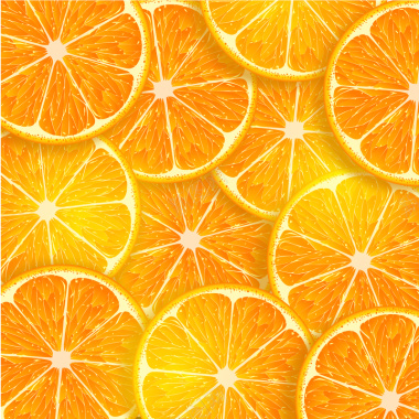 橙色橘子片背景矢量图背景