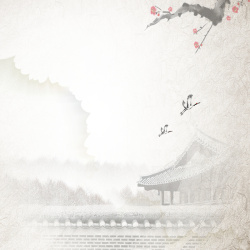 渲染气质中国水墨庭鹤写意背景高清图片