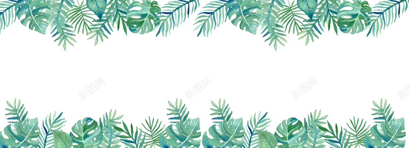 夏季绿色手绘护肤品植物背景矢量图背景