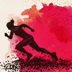 奔跑女性女性奔跑剪影纹理质感矢量图高清图片