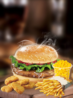 汉堡开业简约快餐店促销宣传单高清图片