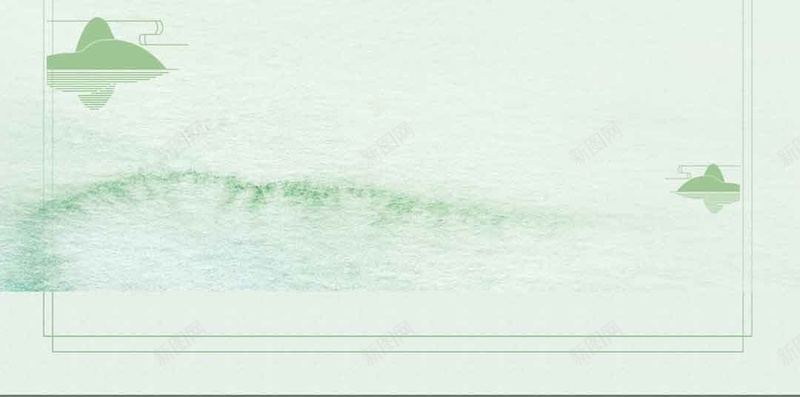 中国风水墨画促销宣传边框H5背景psd设计背景_新图网 https://ixintu.com 中国风 促销 促销H5背景素材 宣传 山水 水墨画 活动 绿色 荷花 边框