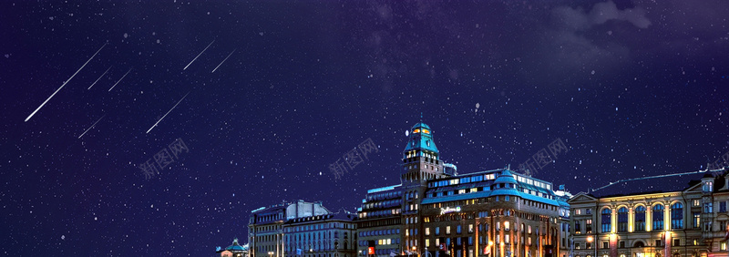 城市大气流星星空蓝色bannerpsd设计背景_新图网 https://ixintu.com 城市 城市剪影 城市图片 城市夜景 城市建筑 城市背景 城市风光 大气 文明 高楼大厦