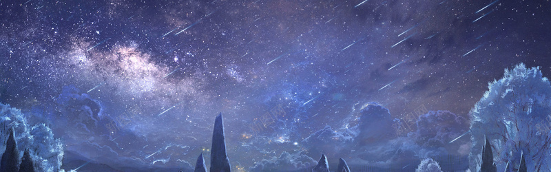 唯美浪漫清新夜晚banner海报psd设计背景_新图网 https://ixintu.com 文艺清新背景图片 星空素材 月亮素材 极简风格背景 水彩风格背景图片 片 简约大气 蓝色背景图