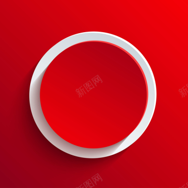 大气立体圆形红色渐变按钮背景矢量图背景