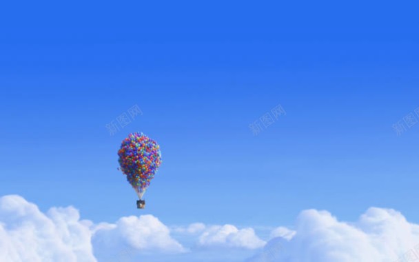 小清新梦幻蓝天氢气球背景