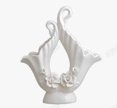 白色装饰物png免抠素材_新图网 https://ixintu.com 产品实物 家居摆放 瓷器 花朵
