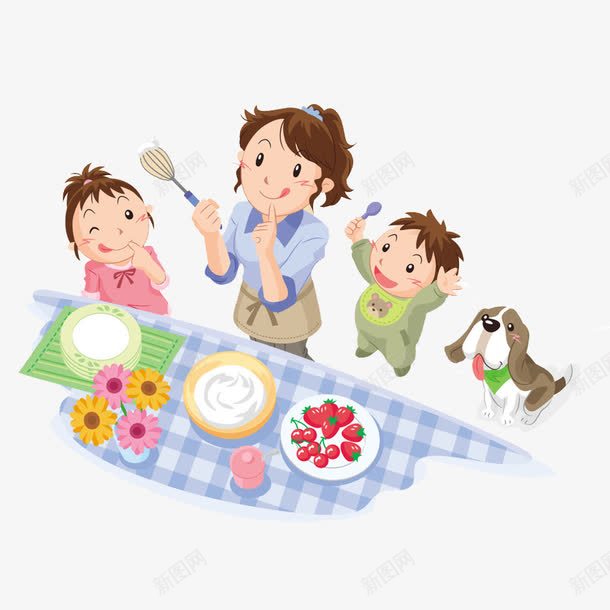 卡通手绘吃饭psd免抠素材_新图网 https://ixintu.com 吃饭 手绘人物 美味 美食