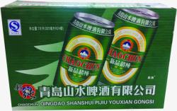 青岛山水啤酒包装绿色素材