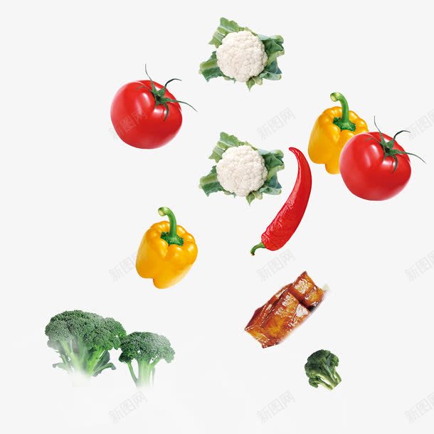 绿色健康的蔬菜png免抠素材_新图网 https://ixintu.com 健康 牛肉 番茄 绿色 蔬菜 辣椒