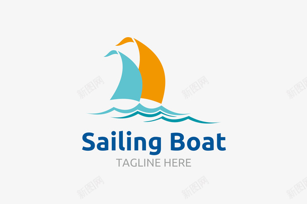 帆船的可爱logo矢量图图标ai_新图网 https://ixintu.com logo 波浪 海浪 简约 精美 船只 设计感 黄色帆船 矢量图