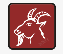 红色背景羊零头羊图标矢量图高清图片