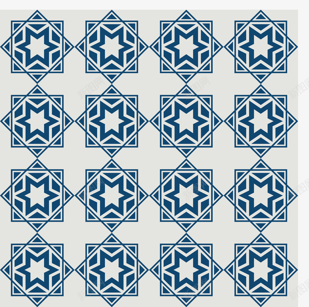 蓝白色瓷砖纹路卡通风格png免抠素材_新图网 https://ixintu.com 卡通摩洛哥 摩洛哥 摩洛哥特色 摩洛哥风情 瓷砖纹路 风情