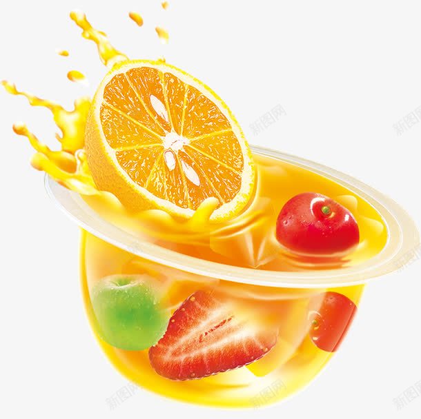 果冻元素png免抠素材_新图网 https://ixintu.com 果冻 橙汁 草莓 黄色
