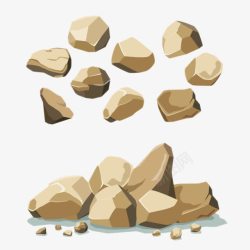 棕色石子卡通手绘棕色石子高清图片
