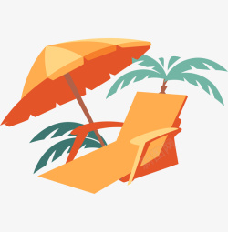 卡通沙滩椅夏威夷度假风格沙滩椅高清图片