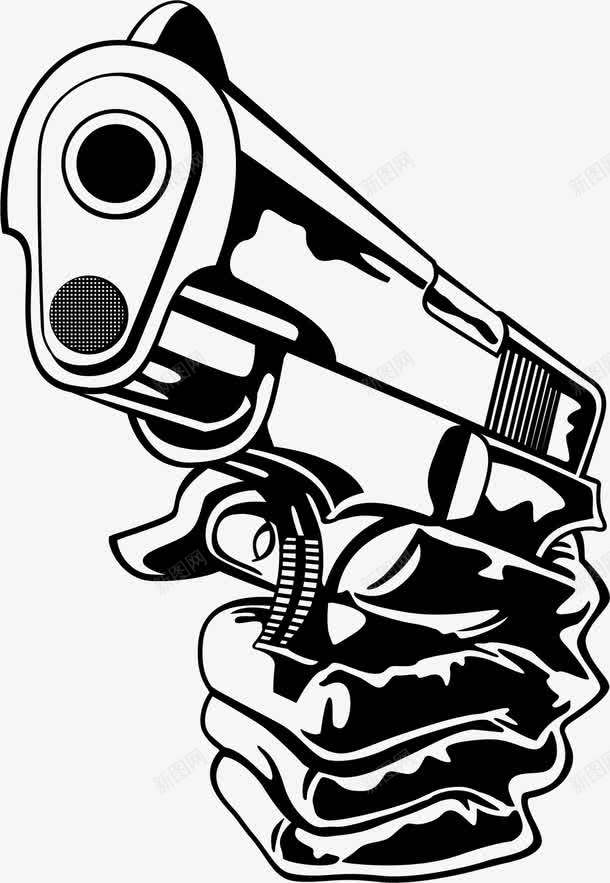 杀手握持的装备手枪png免抠素材_新图网 https://ixintu.com 手枪 握持手枪 杀手 武器 装备手枪 金属手枪