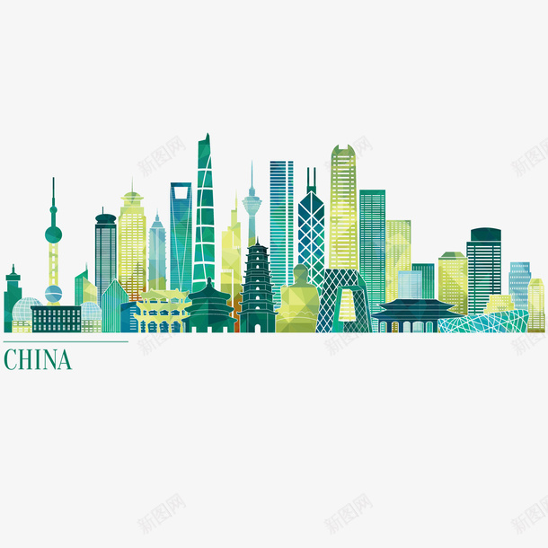 中国建筑手绘矢量图ai免抠素材_新图网 https://ixintu.com 个性 卡通 可爱 城市 建筑 手绘 楼房 高楼 矢量图