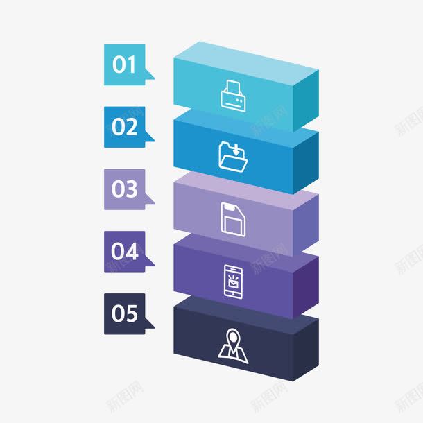 立体数字分类图矢量图ai免抠素材_新图网 https://ixintu.com 信息图 几何 数字分类图 立体方块 矢量图