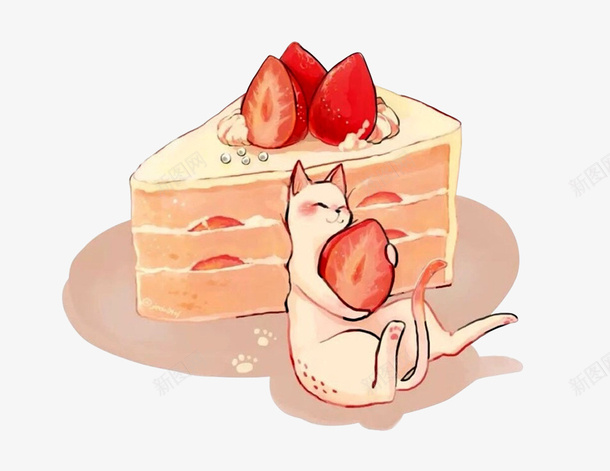 偷吃蛋糕的小可爱png免抠素材_新图网 https://ixintu.com 动漫动画 卡通手绘 猫咪 草莓 蛋糕 蛋糕胚 装饰图 食物 马芬蛋糕