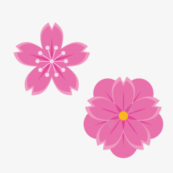 春季素材卡通手绘粉红色桃花春季樱花桃花矢量图高清图片