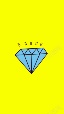 蓝色钻石黄色纯色背景H5背景背景
